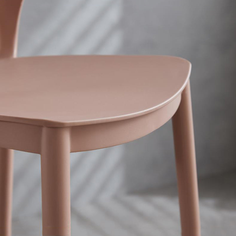 Contemporary Plastic Low Back Counter Stool Plastic Furniture in Matte Finish for Indoor