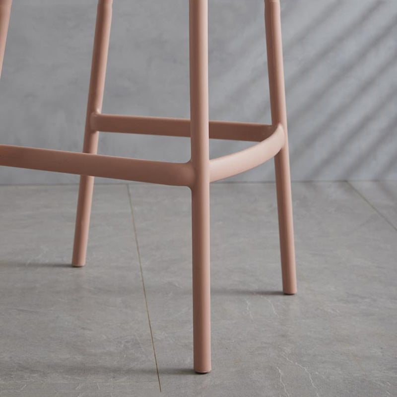 Contemporary Plastic Low Back Counter Stool Plastic Furniture in Matte Finish for Indoor