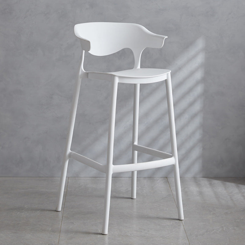 Contemporary Plastic Low Back Counter Stool Plastic Furniture in Matte Finish for Indoor