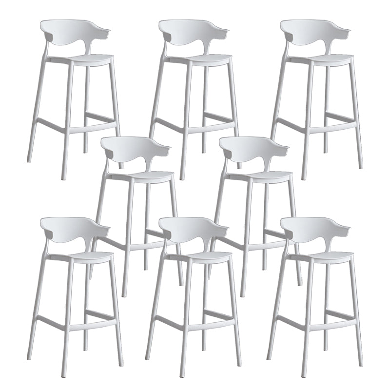 Contemporary Plastic Low Back Counter Stool Plastic Furniture in Matte Finish for Indoor