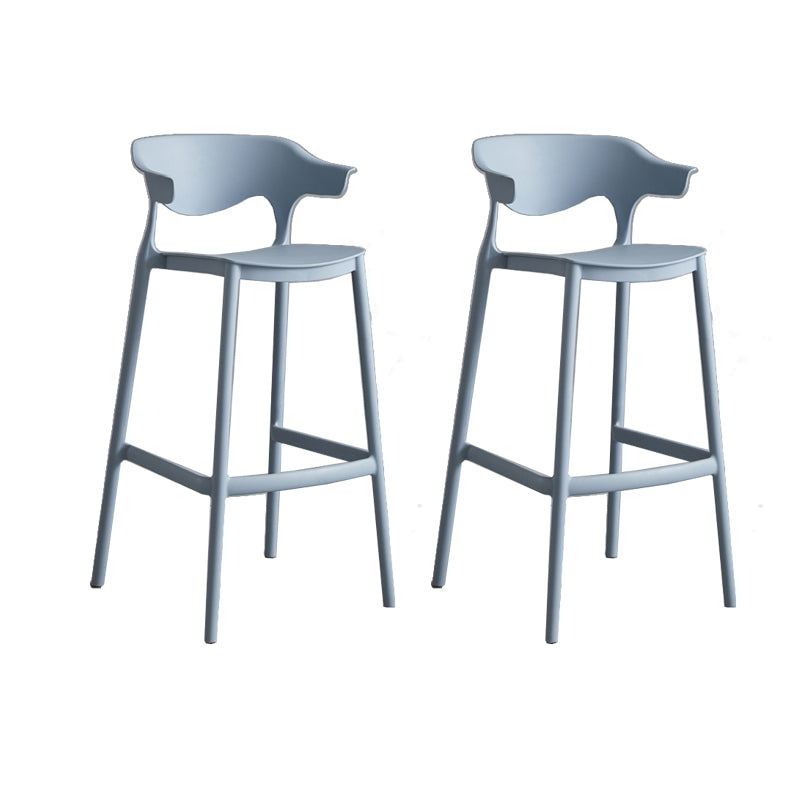 Contemporary Plastic Low Back Counter Stool Plastic Furniture in Matte Finish for Indoor