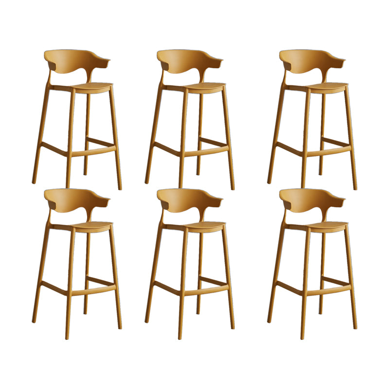 Contemporary Plastic Low Back Counter Stool Plastic Furniture in Matte Finish for Indoor