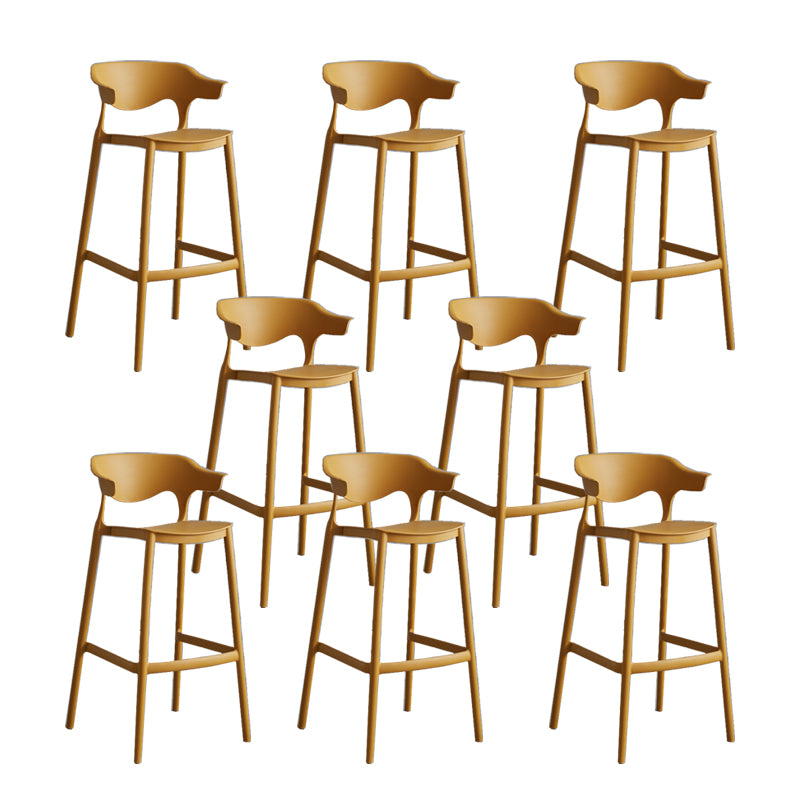 Contemporary Plastic Low Back Counter Stool Plastic Furniture in Matte Finish for Indoor