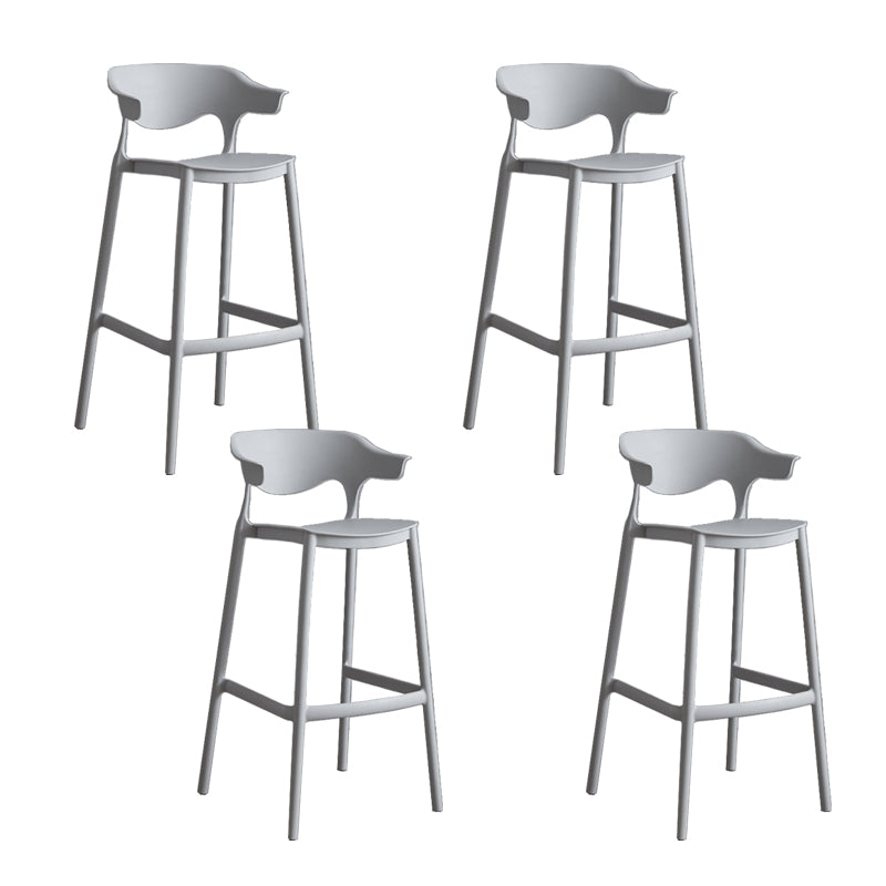 Contemporary Plastic Low Back Counter Stool Plastic Furniture in Matte Finish for Indoor