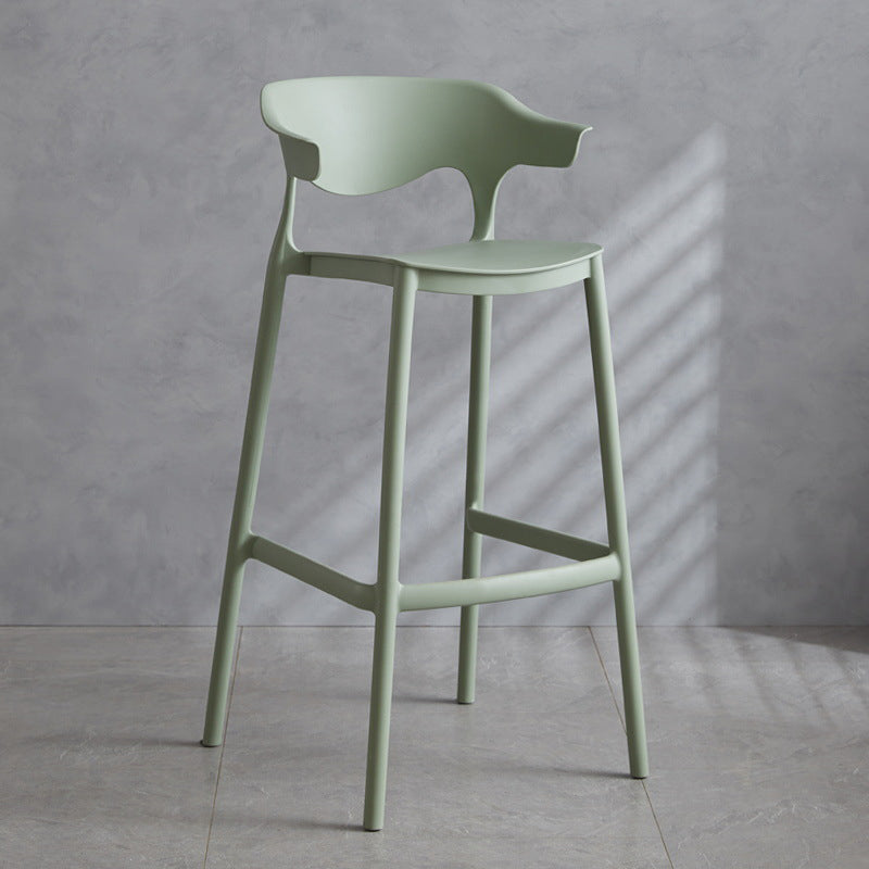 Contemporary Plastic Low Back Counter Stool Plastic Furniture in Matte Finish for Indoor