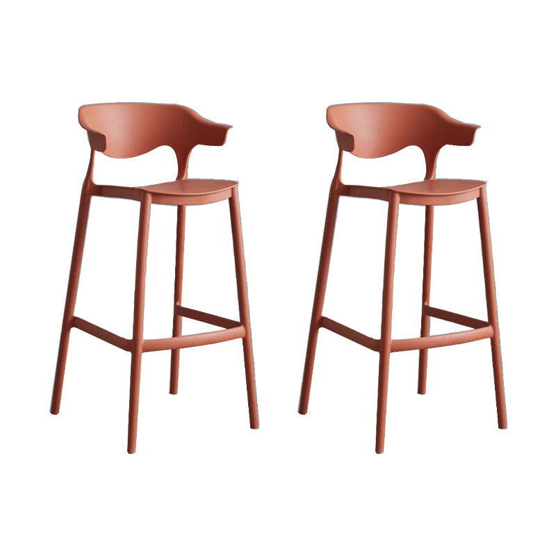 Contemporary Plastic Low Back Counter Stool Plastic Furniture in Matte Finish for Indoor