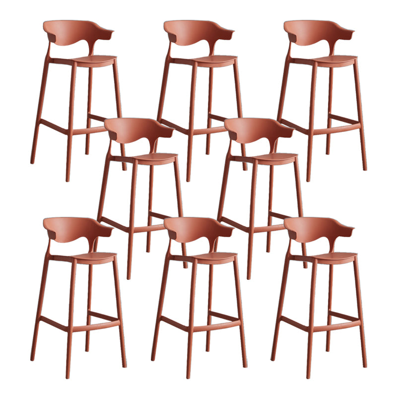 Contemporary Plastic Low Back Counter Stool Plastic Furniture in Matte Finish for Indoor