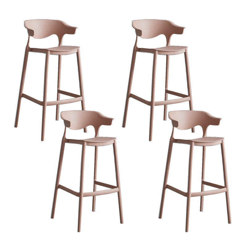 Contemporary Plastic Low Back Counter Stool Plastic Furniture in Matte Finish for Indoor