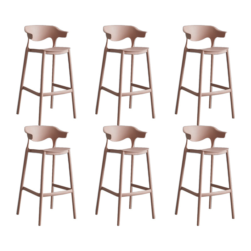 Contemporary Plastic Low Back Counter Stool Plastic Furniture in Matte Finish for Indoor