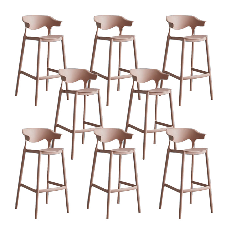Contemporary Plastic Low Back Counter Stool Plastic Furniture in Matte Finish for Indoor