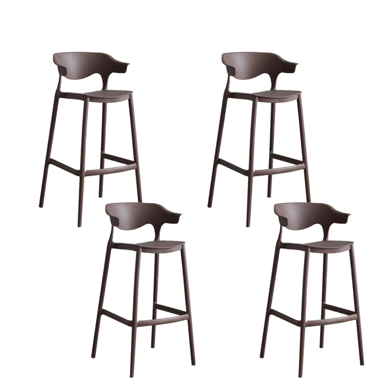 Contemporary Plastic Low Back Counter Stool Plastic Furniture in Matte Finish for Indoor