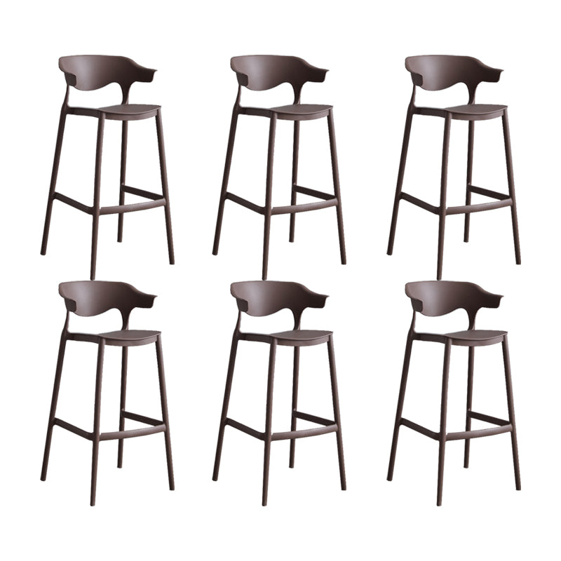 Contemporary Plastic Low Back Counter Stool Plastic Furniture in Matte Finish for Indoor