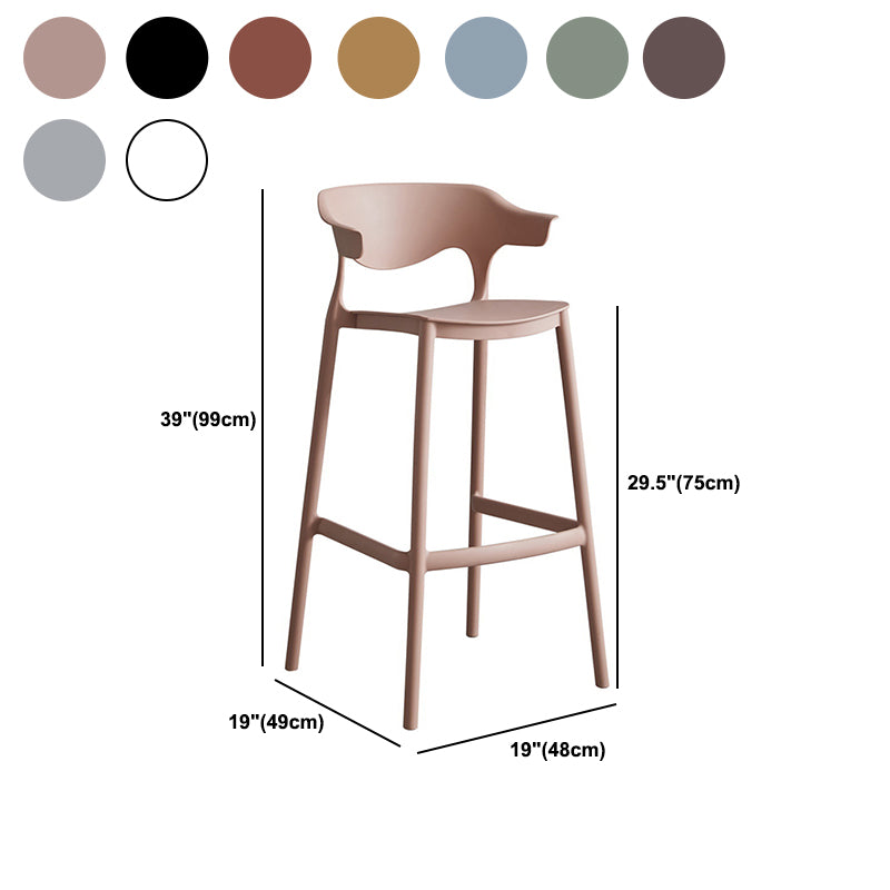 Contemporary Plastic Low Back Counter Stool Plastic Furniture in Matte Finish for Indoor