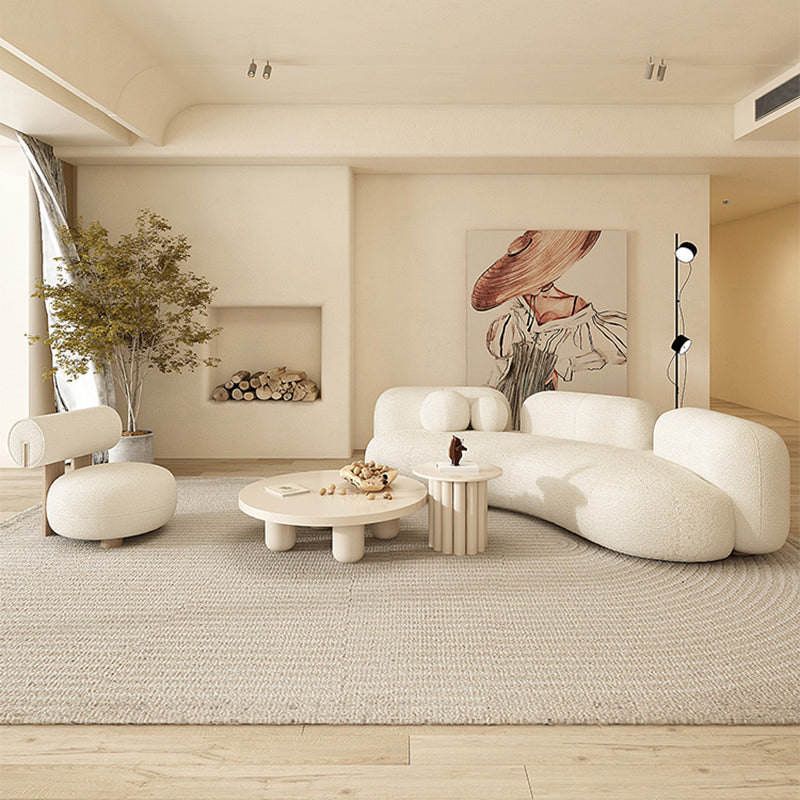31.49" Wide Wool Curved Sofa Armless Sofa for Living Room, Apartment