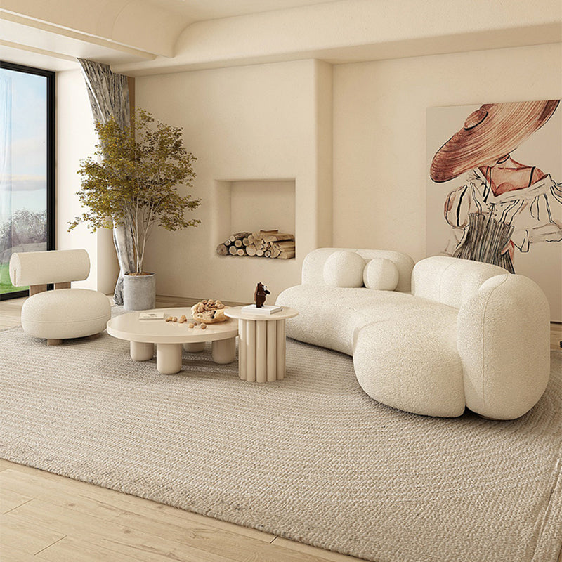 31.49" Wide Wool Curved Sofa Armless Sofa for Living Room, Apartment