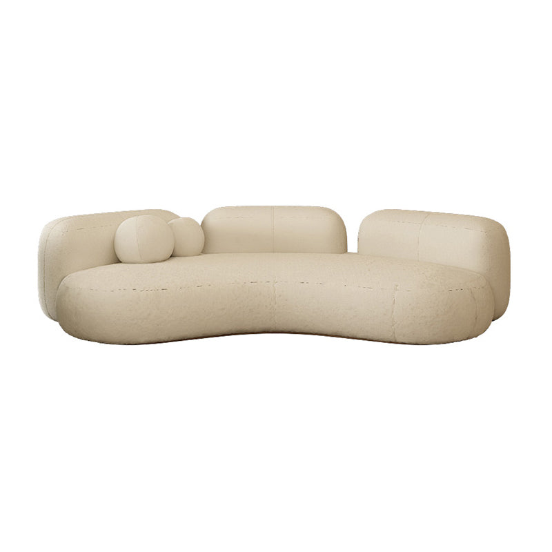 31.49" Wide Wool Curved Sofa Armless Sofa for Living Room, Apartment