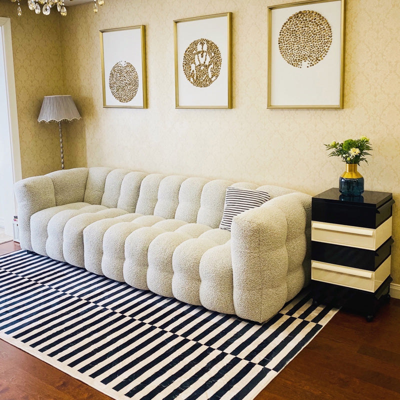 Wool Tuxedo Arm Sofa Contemporary Standard Sofa with Biscuit Back
