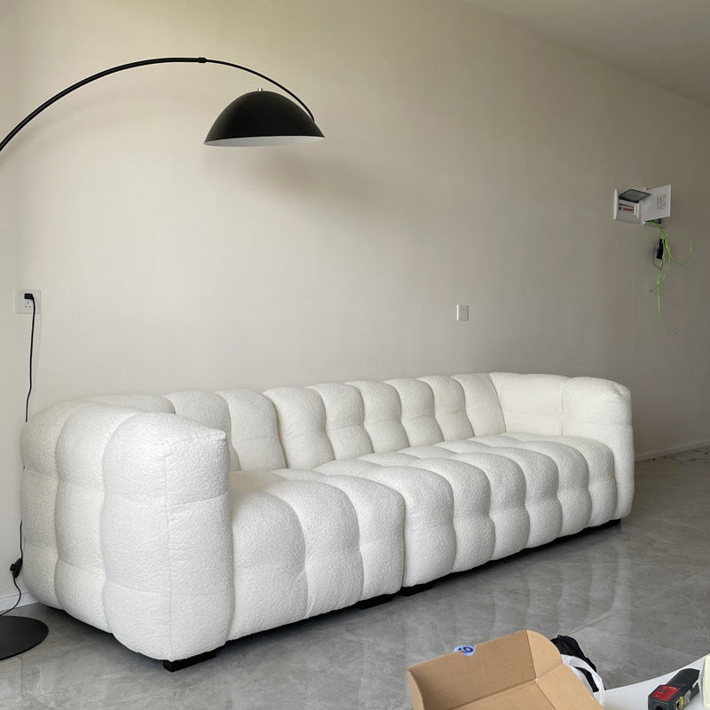 Wool Tuxedo Arm Sofa Contemporary Standard Sofa with Biscuit Back
