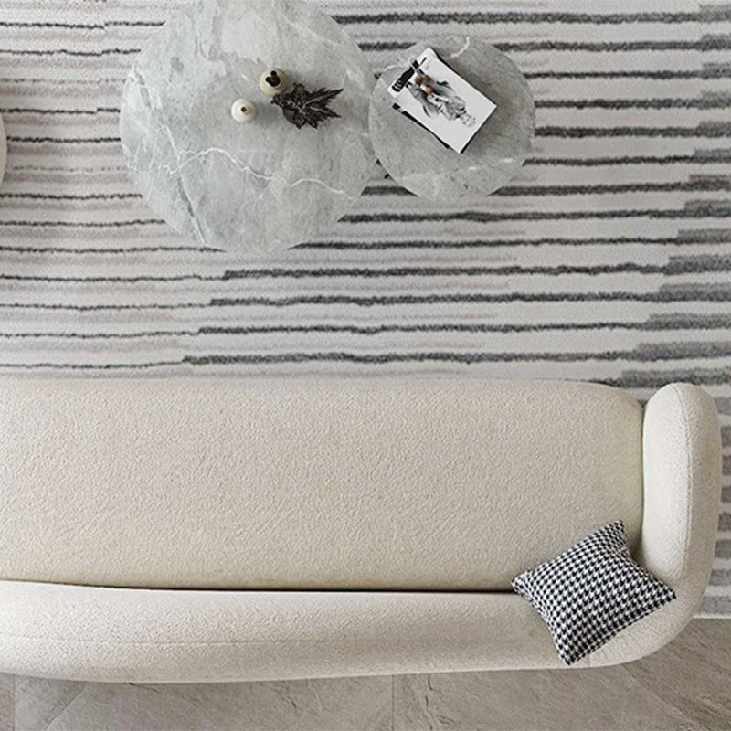 Velvet Tuxedo Arm Curved Sofa White Contemporary Sofa for Apartment