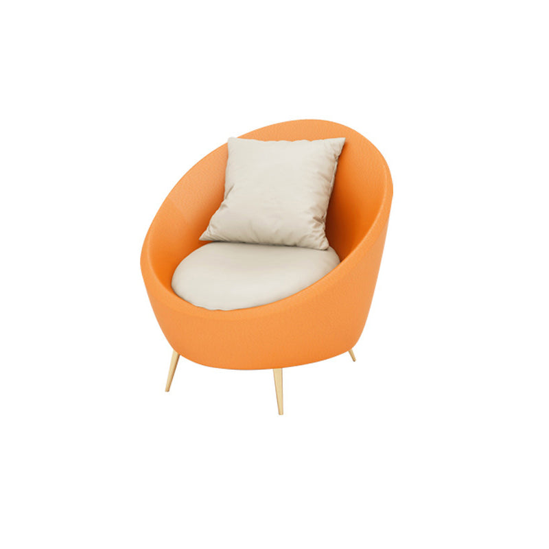 Faux Leather Armless Curved Sofa Contemporary Moon Shape Sofa