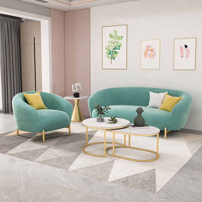 Contemporary Velvet Sofa Flared Arm Standard Sofa for Living Room