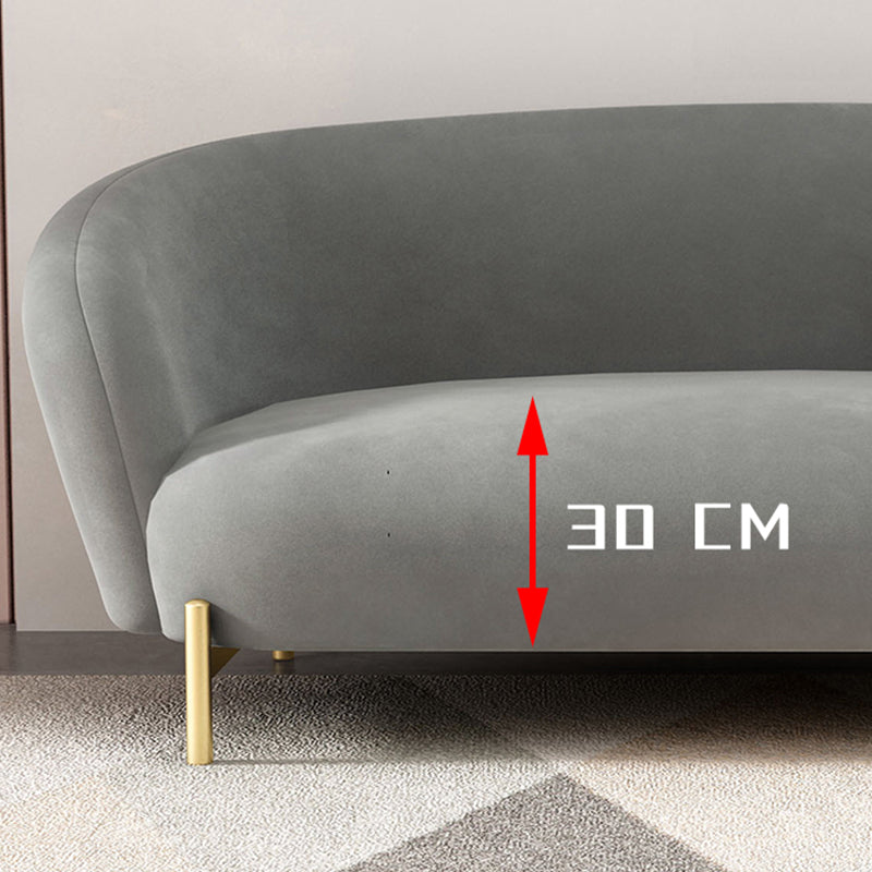 Contemporary Velvet Sofa Flared Arm Standard Sofa for Living Room