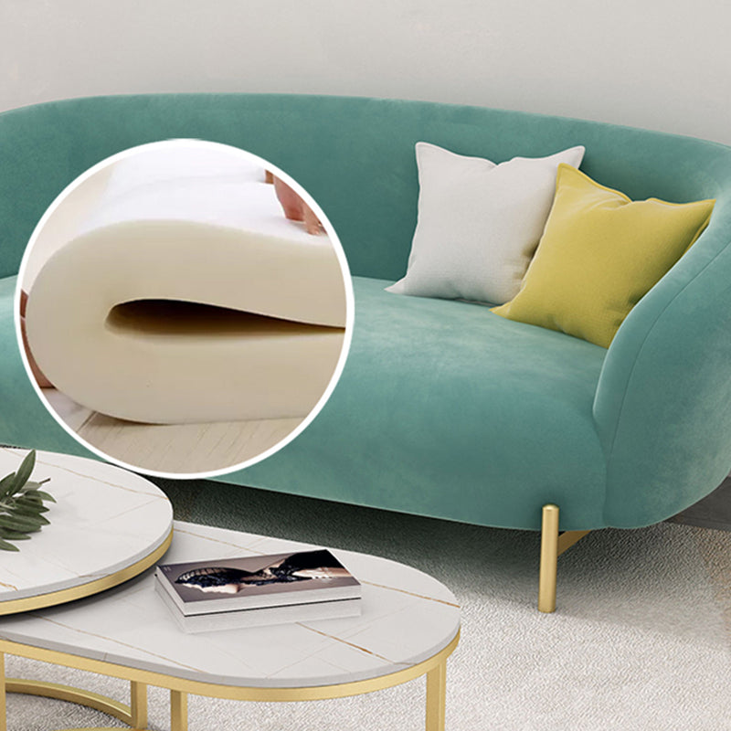 Contemporary Velvet Sofa Flared Arm Standard Sofa for Living Room
