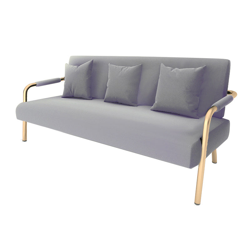 28.35" High Velvet 3-seater Sofa with Square Arm for Apartment