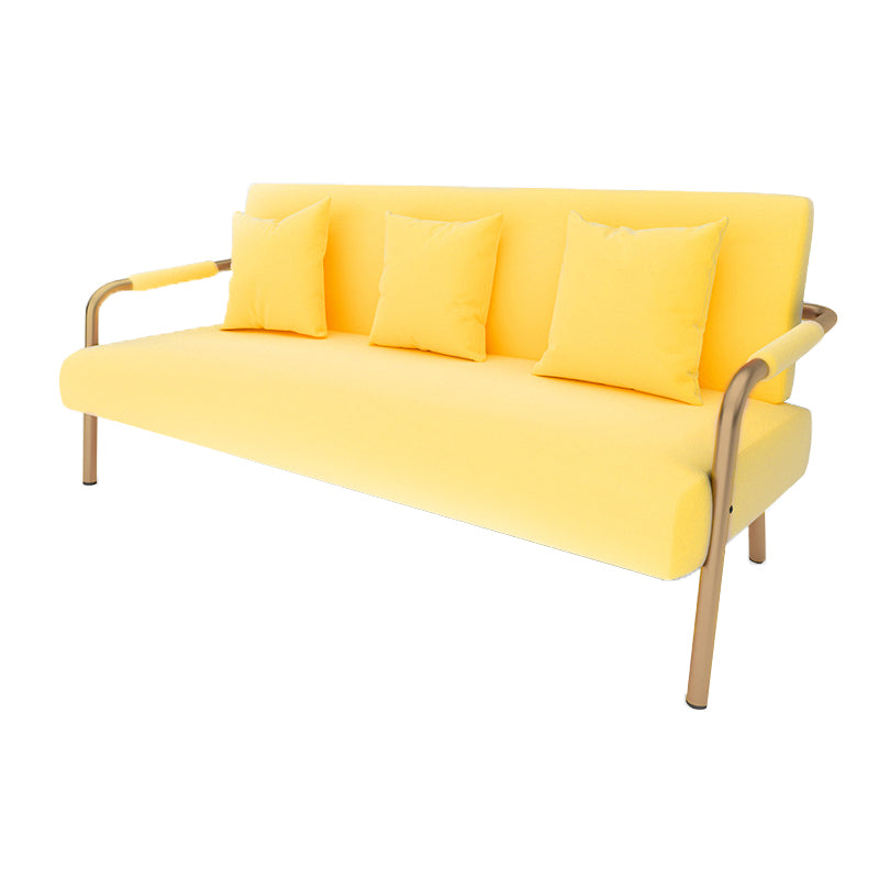 28.35" High Velvet 3-seater Sofa with Square Arm for Apartment