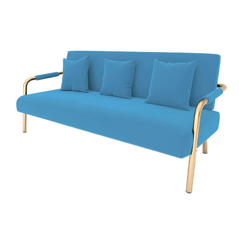 28.35" High Velvet 3-seater Sofa with Square Arm for Apartment