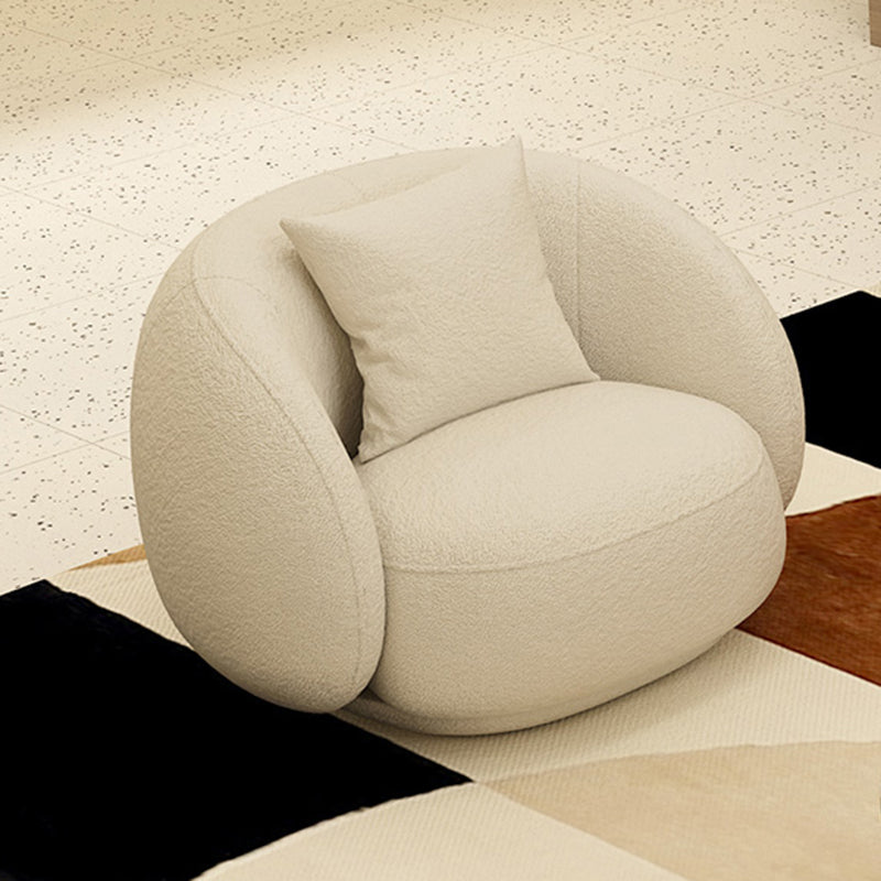 Wool Recessed Arm Sofa Curved Sofa 29.53" High for Living Room