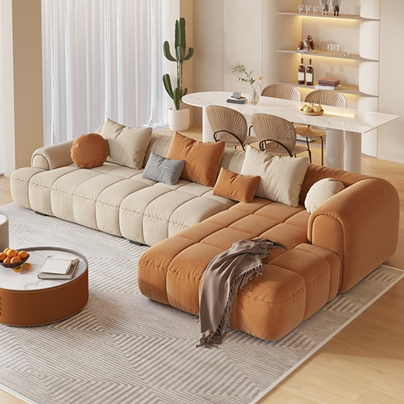 25.59" Tall Contemporary Sectional Recessed Arm Sectional for Living Room