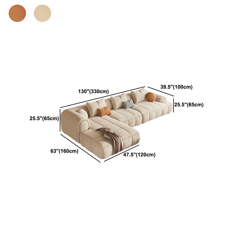 25.59" Tall Contemporary Sectional Recessed Arm Sectional for Living Room