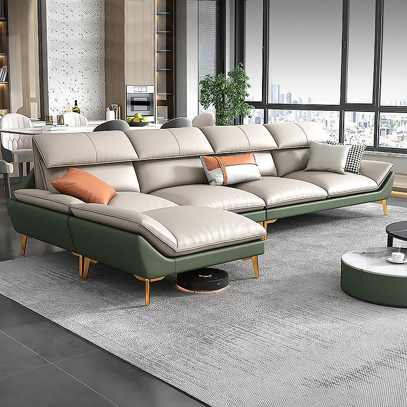 38.18" Tall Faux leather Contemporary Sectional Stain-Resistant Sectional