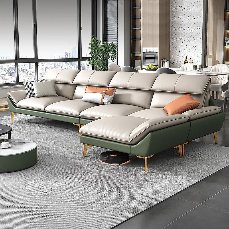 38.18" Tall Faux leather Contemporary Sectional Stain-Resistant Sectional