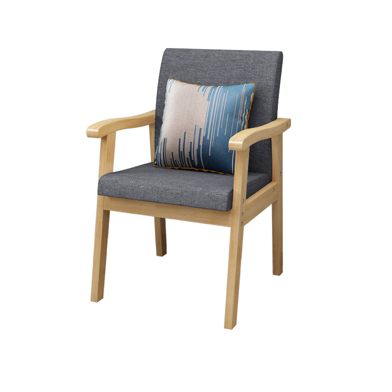 Nordic Style Wood Armrest Cushion Back Solid Wood Frame Arm Chair