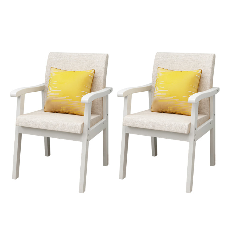 Nordic Style Wood Armrest Cushion Back Solid Wood Frame Arm Chair