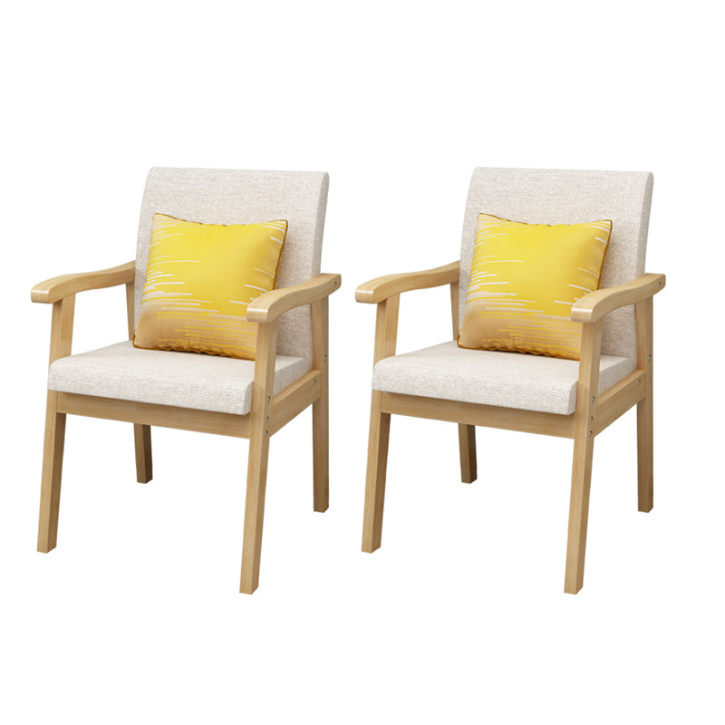 Nordic Style Wood Armrest Cushion Back Solid Wood Frame Arm Chair
