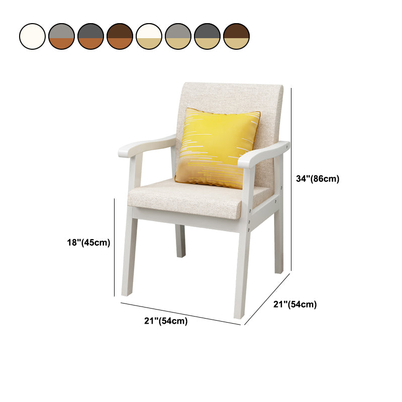 Nordic Style Wood Armrest Cushion Back Solid Wood Frame Arm Chair