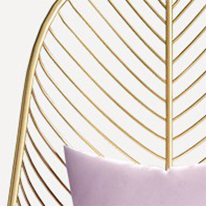 Glam Style Armless Gold Metal Chair with Parsons Chair Pillow