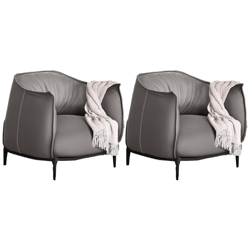 Contemporary 33.46"Wide Faux Leather Fixed Back Sponge Arm Chair