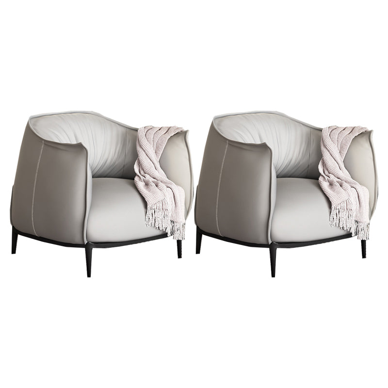 Contemporary 33.46"Wide Faux Leather Fixed Back Sponge Arm Chair