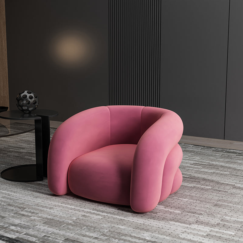 Scandinavian 34.64"Wide Solid Color Sloped Arms Sponge Armchair