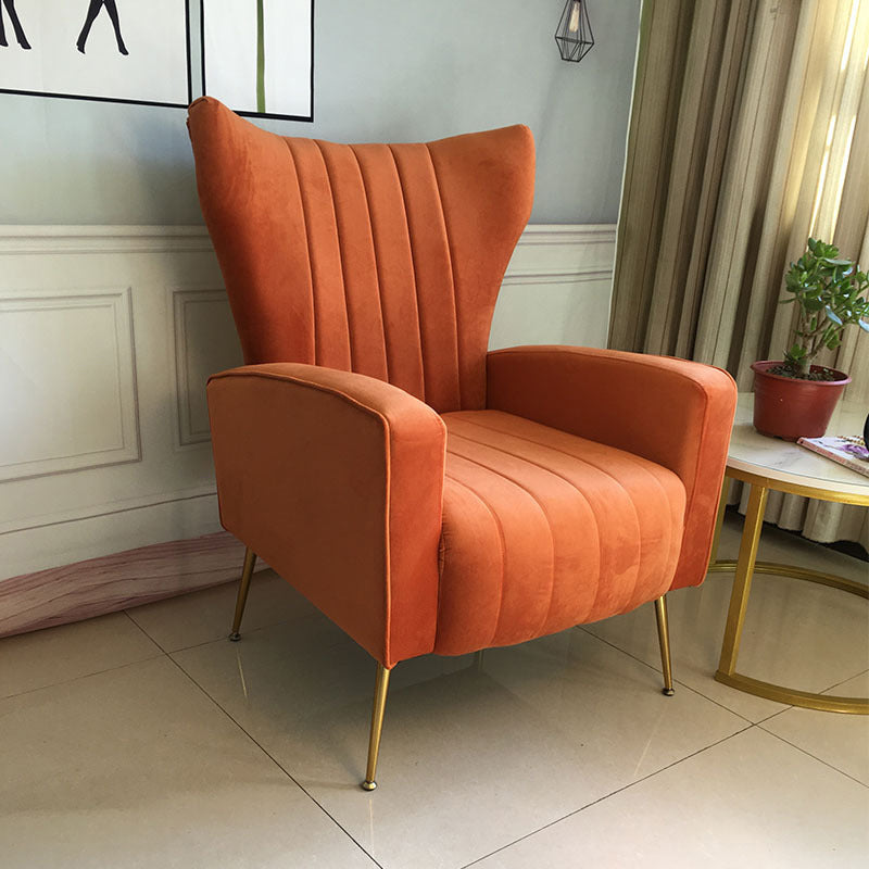Scandinavian 30"Wide Sewn Pillow Back Square Arm Wingback Chair