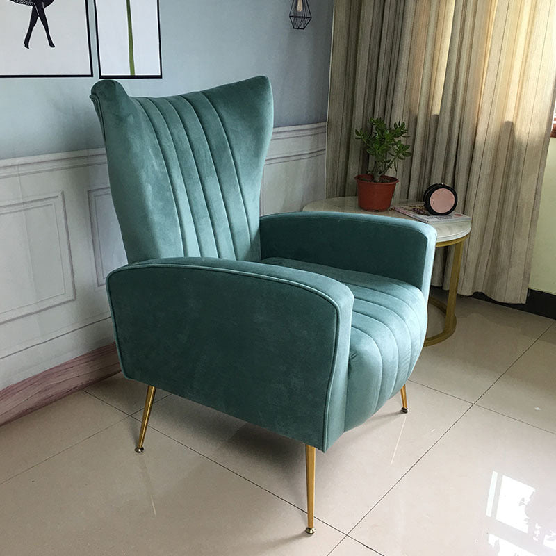 Scandinavian 30"Wide Sewn Pillow Back Square Arm Wingback Chair