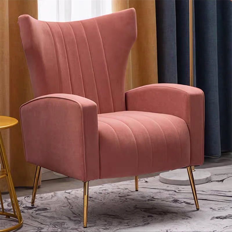 Scandinavian 30"Wide Sewn Pillow Back Square Arm Wingback Chair