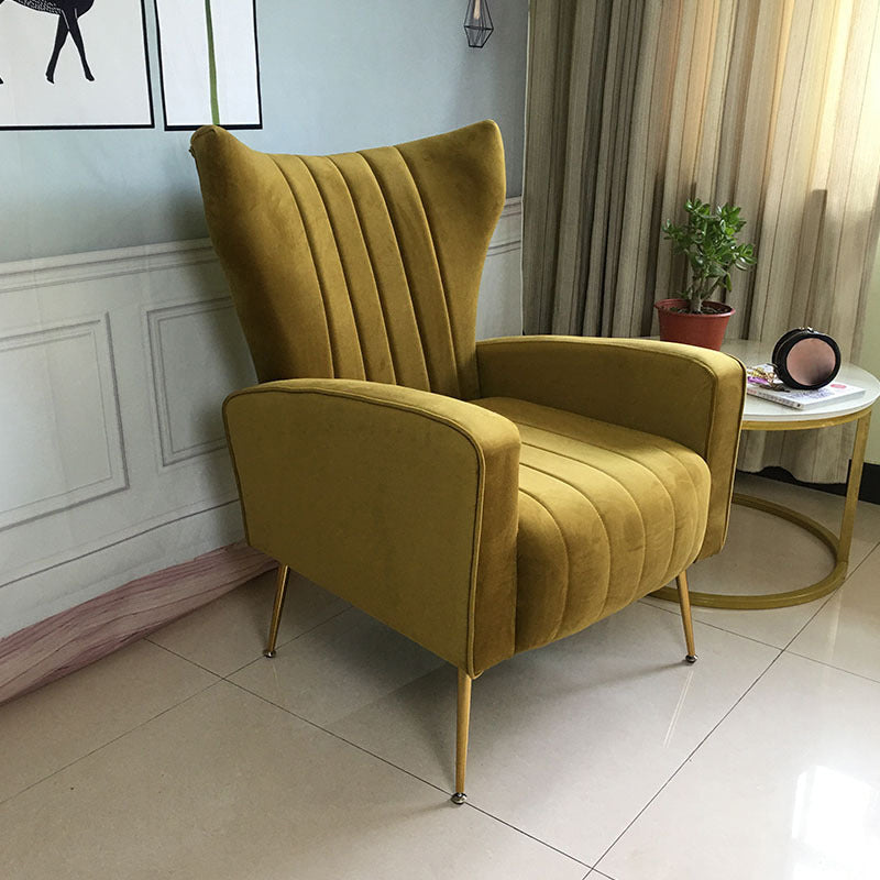 Scandinavian 30"Wide Sewn Pillow Back Square Arm Wingback Chair