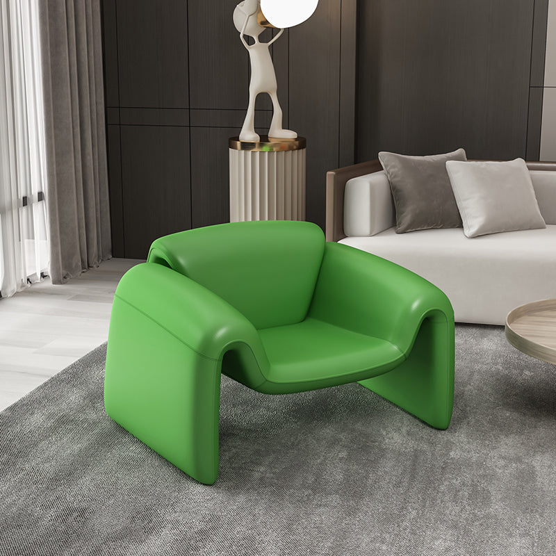 Modern Style Leather Handrail Sledge Base Fixed Back ARM Chair