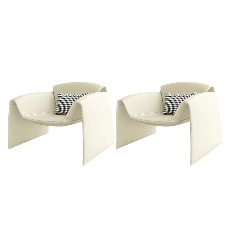 Modern Round Arms Barrel Chair Fixed Back Barrel Accent Chair for Bedroom