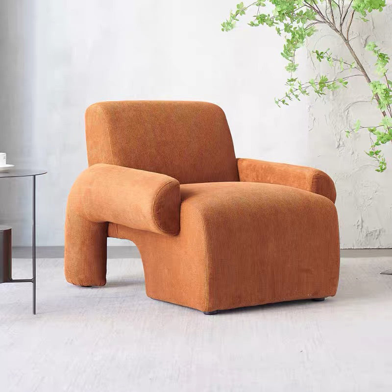 Nordic Style Fabric Armrest Fixed Backrest Abstract Arm Chair